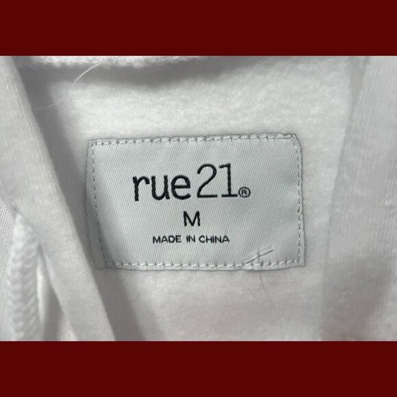 Rue 21 - Men's Long Sleeve Hooded Sweatshirt - White - Medium - Picture 9 of 14